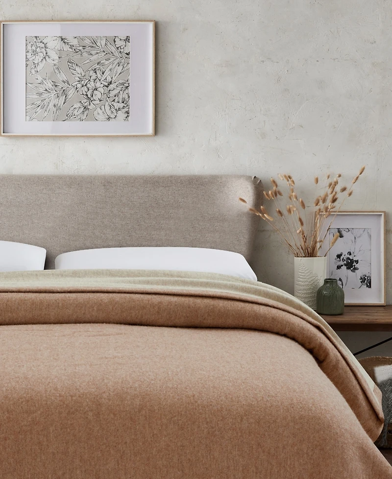 Melange Home Self Hem Merino Wool Blanket