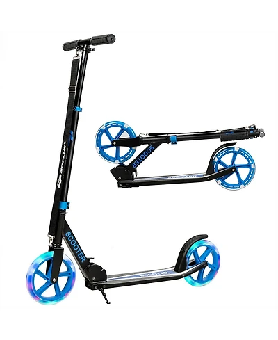 Folding Sports Kick Scooter w/Led Wheels for Kids Teens