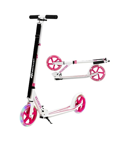 Folding Sports Kick Scooter w/Led Wheels for Kids Teens