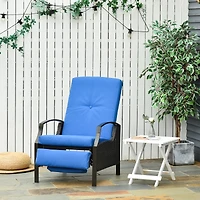 Outsunny Outdoor Recliner, Reclining Chair w/ Footrest & Cushions,