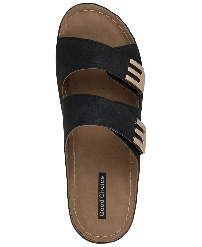Gc Shoes Women's Gretchen Double Strap Footbed Flat Sandals