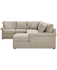 Closeout! Wrenley 138" 3-Pc. Fabric Sectional Chaise Sofa, Created for Macy's