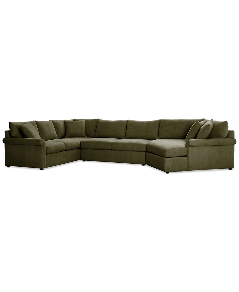 Closeout! Wrenley 170" 3-Pc. Fabric Sectional Cuddler Chaise Sofa, Created for Macy's