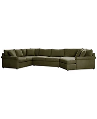 Closeout! Wrenley 170" 3-Pc. Fabric Sectional Cuddler Chaise Sofa, Created for Macy's