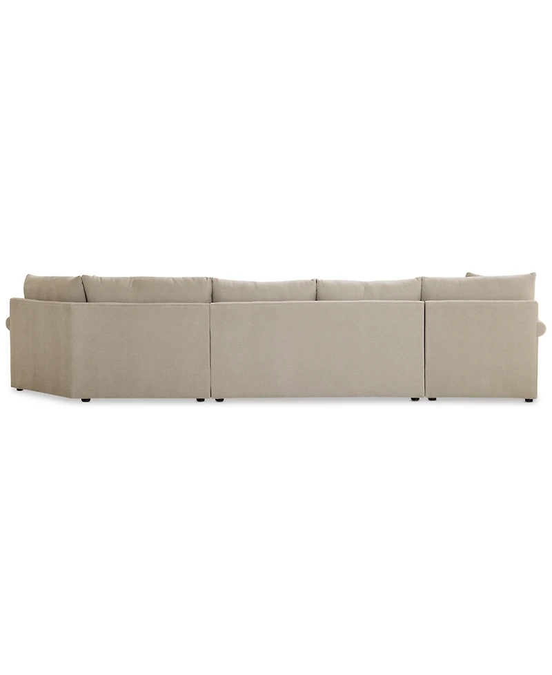 Closeout! Wrenley 166" 3-Pc. Fabric Cuddler Chaise Sectional Sofa, Created for Macy's