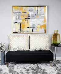 Rosemary Lane Canvas Abstract Framed Wall Art with Gold-Tone Frame, 39" x 2" x 39"