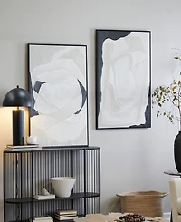 Rosemary Lane Canvas Abstract Framed Wall Art with Black Frame Set of 2, 29.50" x 39.50"