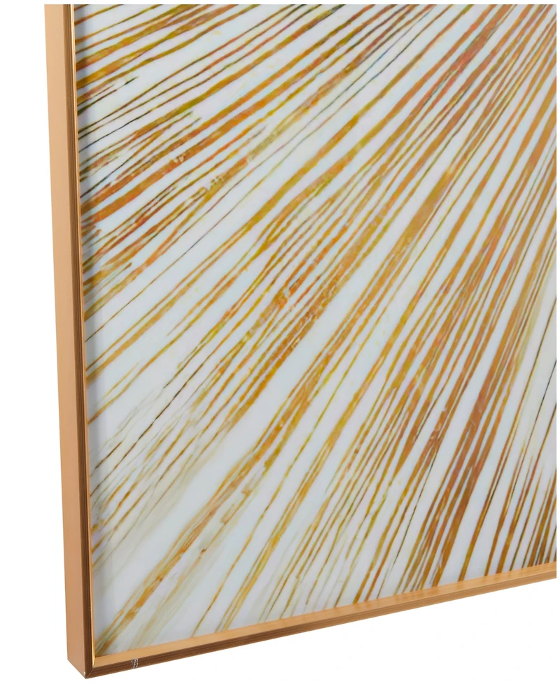 CosmoLiving by Cosmopolitan Porcelain Radial Starburst Framed Wall Art with Gold-Tone Aluminum Frame, 39.50" x 2" x 39.50"