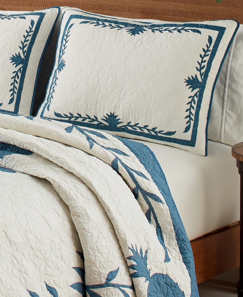 Closeout! Tommy Bahama Home Aloha Pineapple Embroidered Quilt, King