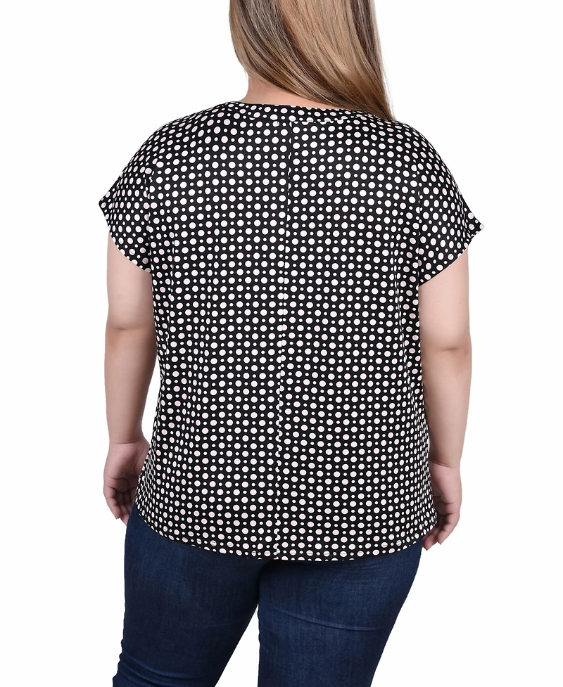 Ny Collection Plus Size Extended Sleeve Top with Grommets