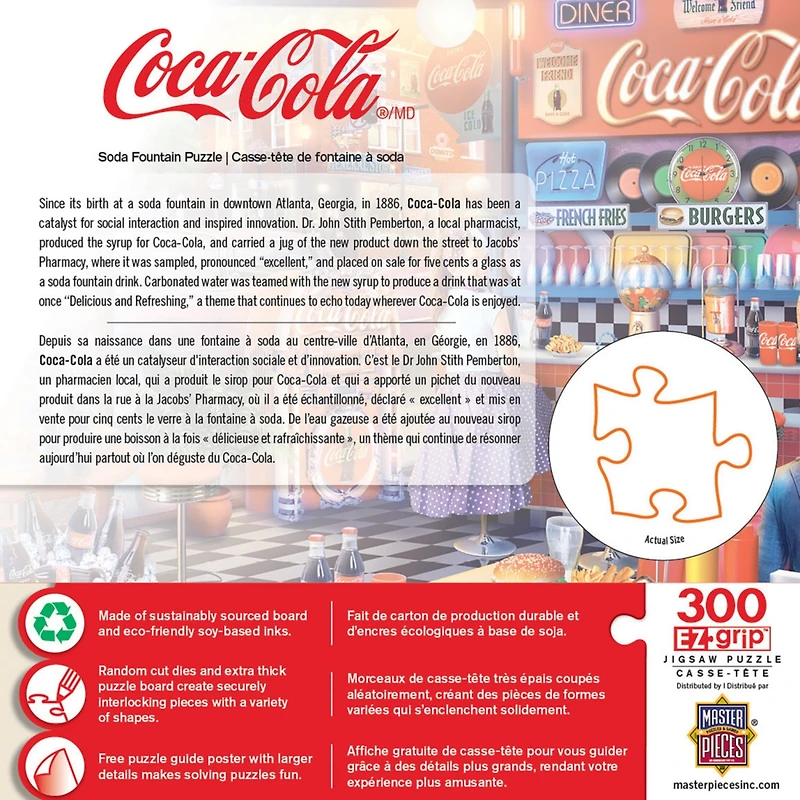 MasterPieces Coca-Cola - Soda Fountain 300 Piece Ez Grip Jigsaw Puzzle