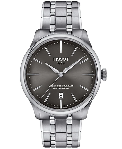 Tissot Unisex Swiss Automatic Chemin des Tourelles Powermatic 80 Stainless Steel Bracelet Watch 39mm