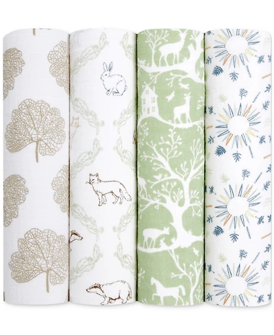 Baby Boys or Baby Girls Muslin Swaddles, Pack of 4