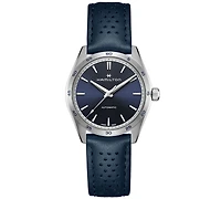 Hamilton Women's Swiss Automatic Jazzmaster Performer Blue Leather Strap Watch 38mm