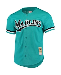 Men's Mitchell & Ness Andre Dawson Teal Florida Marlins Fashion Cooperstown Collection Mesh Batting Practice Jersey