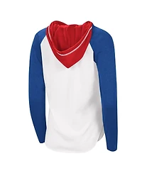 Women's G-iii 4Her by Carl Banks White Philadelphia 76ers Mvp Raglan Hoodie Long Sleeve T-shirt
