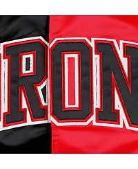 Men's Starter Black, Red Toronto Raptors Fast Break Satin Full-Snap Jacket