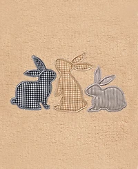 Linum Home Bunny Row Embroidered Luxury 100% Turkish Cotton Hand Towel Set, 30" x 16"