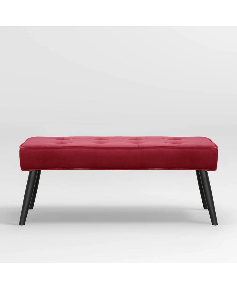 WestinTrends Velvet Tufted Bedroom Bench for Living Room & Entryway