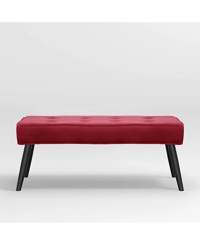 WestinTrends Velvet Tufted Bedroom Bench for Living Room & Entryway