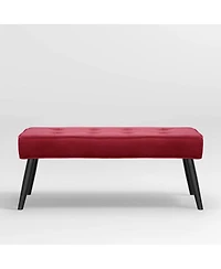 WestinTrends Velvet Tufted Bedroom Bench for Living Room & Entryway
