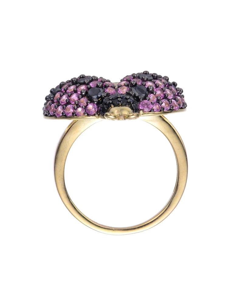 Ra 14K Gold and Black Plated Multi Colored Cubic Zirconia Lady bug Ring