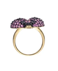 Ra 14K Gold and Black Plated Multi Colored Cubic Zirconia Lady bug Ring
