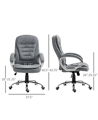 Vinsetto Executive Swivel Office Computer Chair W/ Armrests Linen Fabric