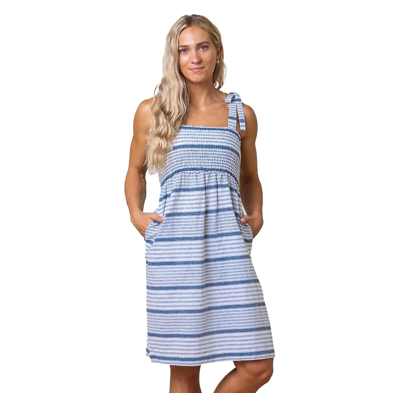 Hope & Henry Women's Smocked Bow Shoulder Sundress