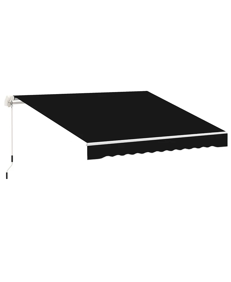 Outsunny 8' x 6.6' Patio Retractable Awning, Manual Sun Shade