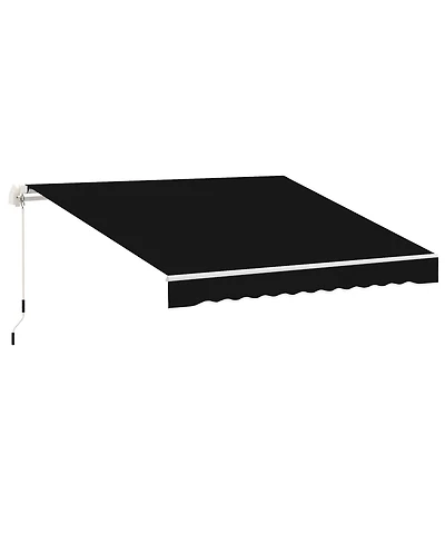 Outsunny 8' x 6.6' Patio Retractable Awning, Manual Sun Shade