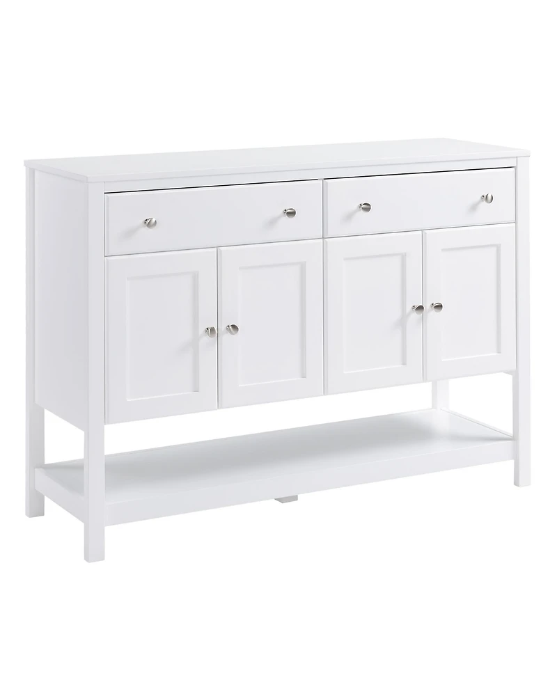 Homcom 47" Modern Sideboard Buffet Cabinet Kitchen Storage Accent Cupboard White