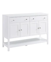 Homcom 47" Modern Sideboard Buffet Cabinet Kitchen Storage Accent Cupboard White