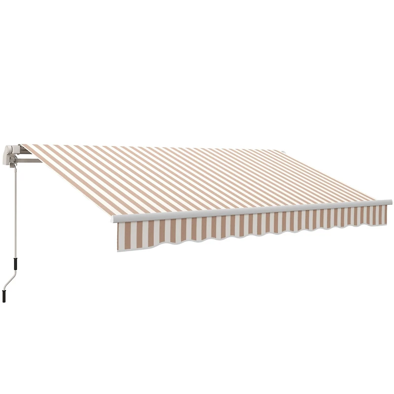 Outsunny 12' x 10' Outdoor Patio Manual Retractable Exterior Window Awning