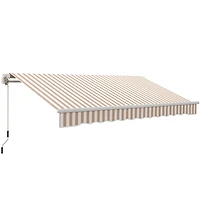 Outsunny 12' x 10' Outdoor Patio Manual Retractable Exterior Window Awning