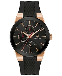 Bulova Men's Chronograph Modern Millennia Black Silicone Strap Watch 41mm