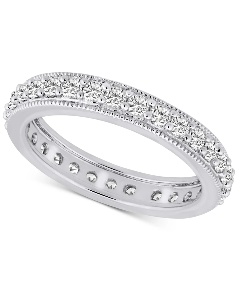 Diamond Beaded Edge Eternity Band (7/8 ct. t.w.) 14k Gold
