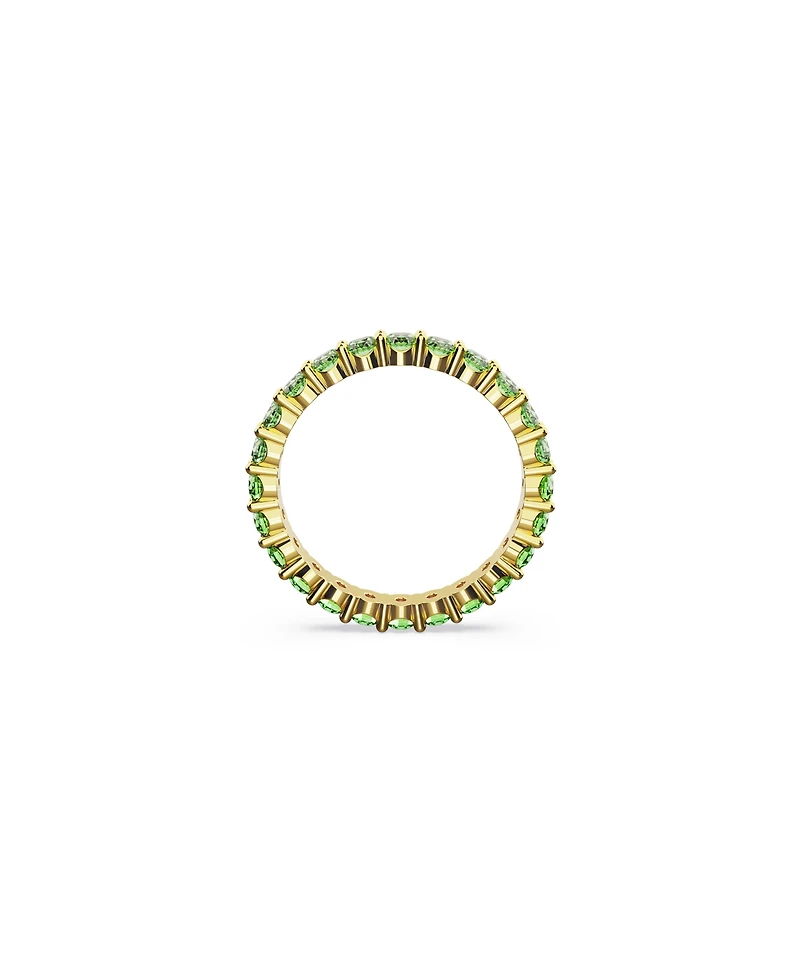 Swarovski Crystal Round Cut Green Matrix Ring