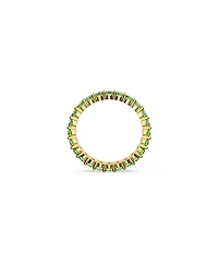 Swarovski Crystal Round Cut Green Matrix Ring