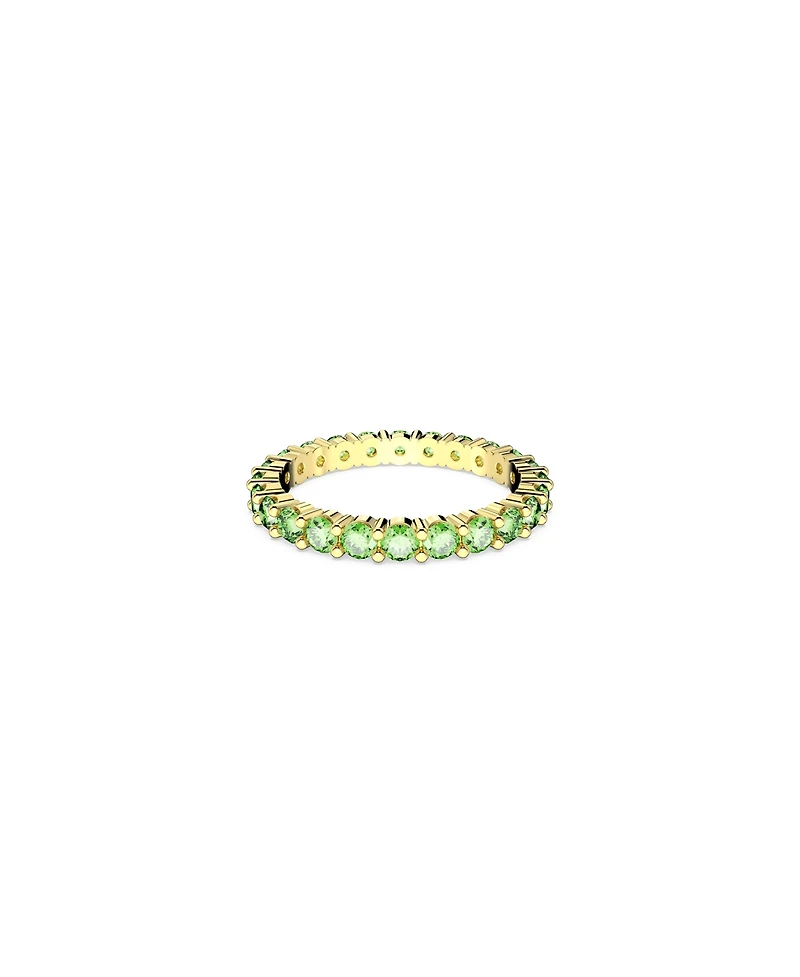 Swarovski Crystal Round Cut Green Matrix Ring