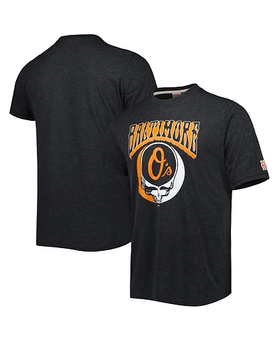 Men's Homage Charcoal Baltimore Orioles Grateful Dead Tri-Blend T-shirt