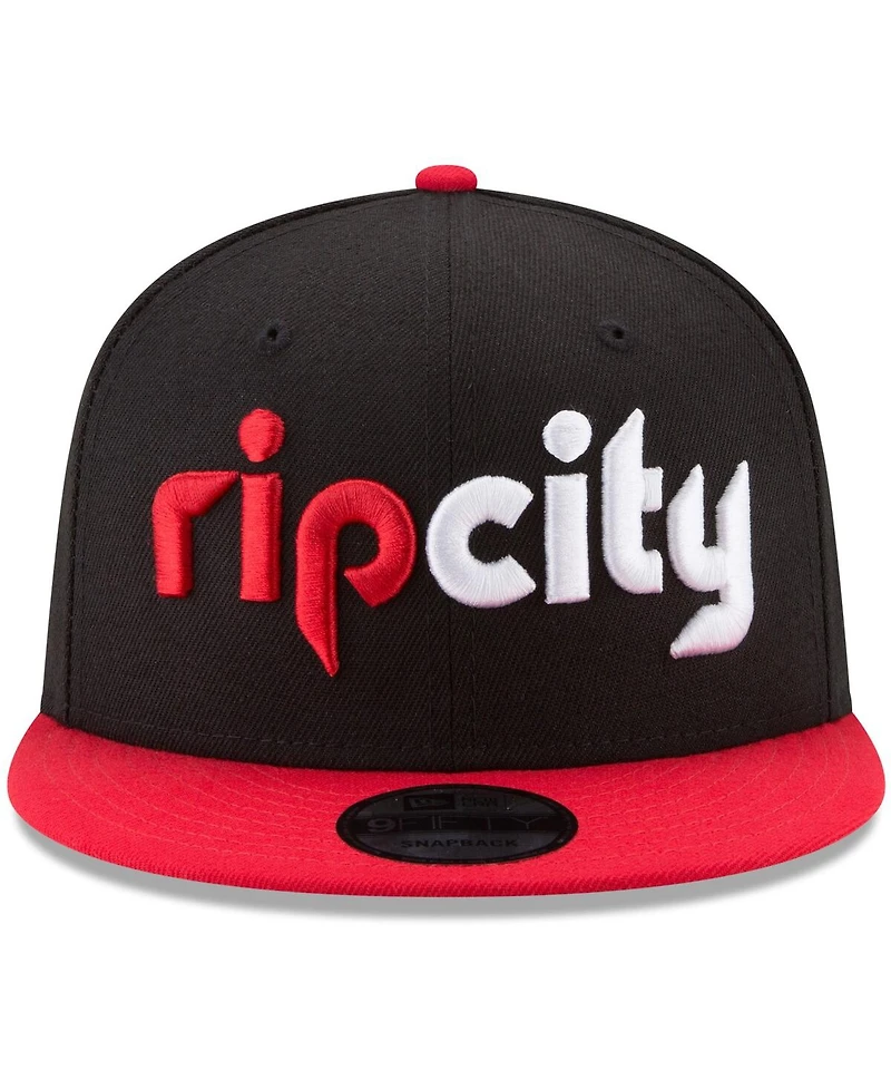 Men's New Era Black, Red Portland Trail Blazers 2-Tone 9FIFTY Adjustable Snapback Hat