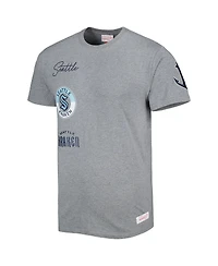 Men's Mitchell & Ness Heather Gray Seattle Kraken City Collection T-shirt