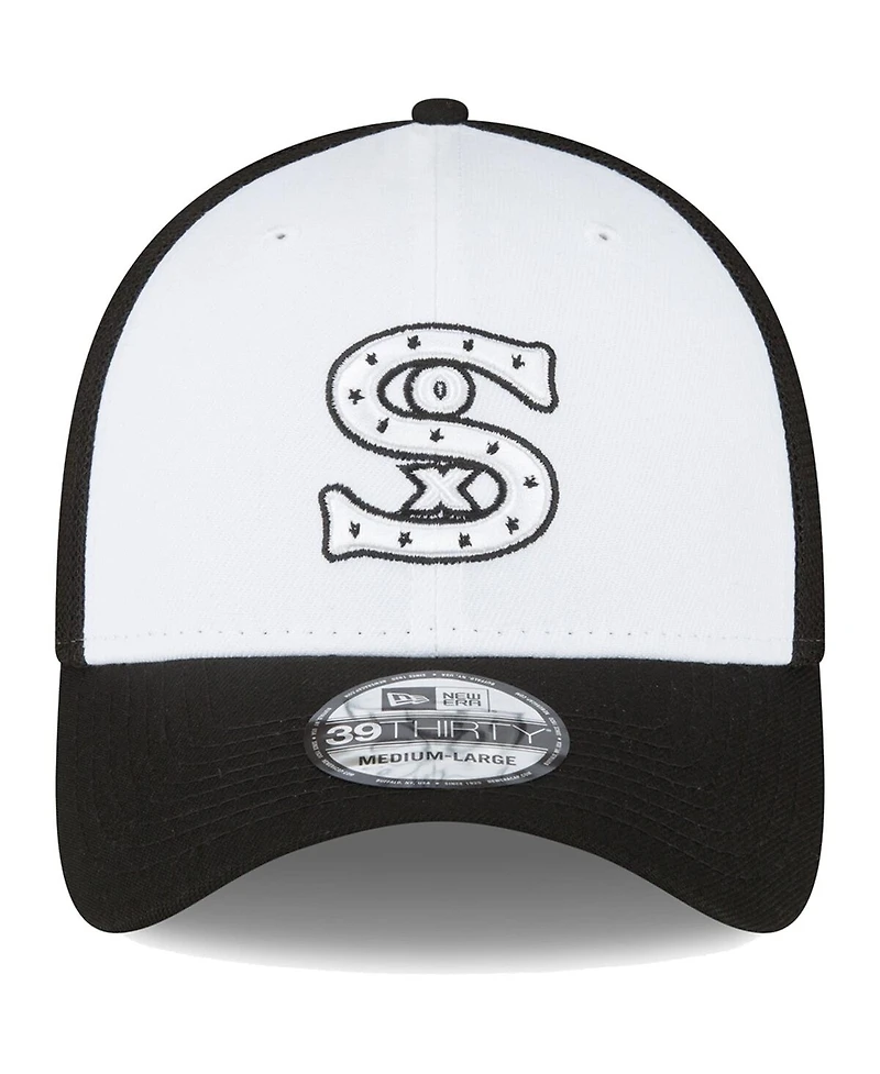 Men's New Era Black and White Chicago Sox 2023 On-Field Batting Practice 39THIRTY Flex Hat