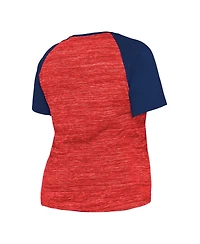 Women's New Era Red St. Louis Cardinals Plus Size Space Dye Raglan V-Neck T-shirt