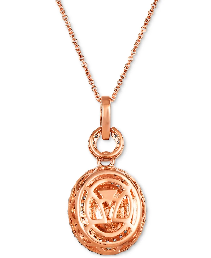 Le Vian Neopolitan Opal (1-1/5 ct. t.w.) & Diamond (x ct. t.w.) Halo Adjustable 20" Pendant Necklace in 14k Rose Gold