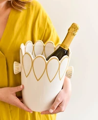 Coton Colors by Laura Johnson Deco Gold Scallop Ice Bucket