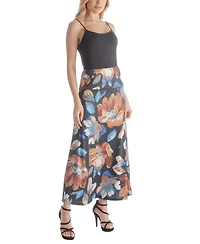 24seven Comfort Apparel Women's Elastic Waist Long Maxi Skirt