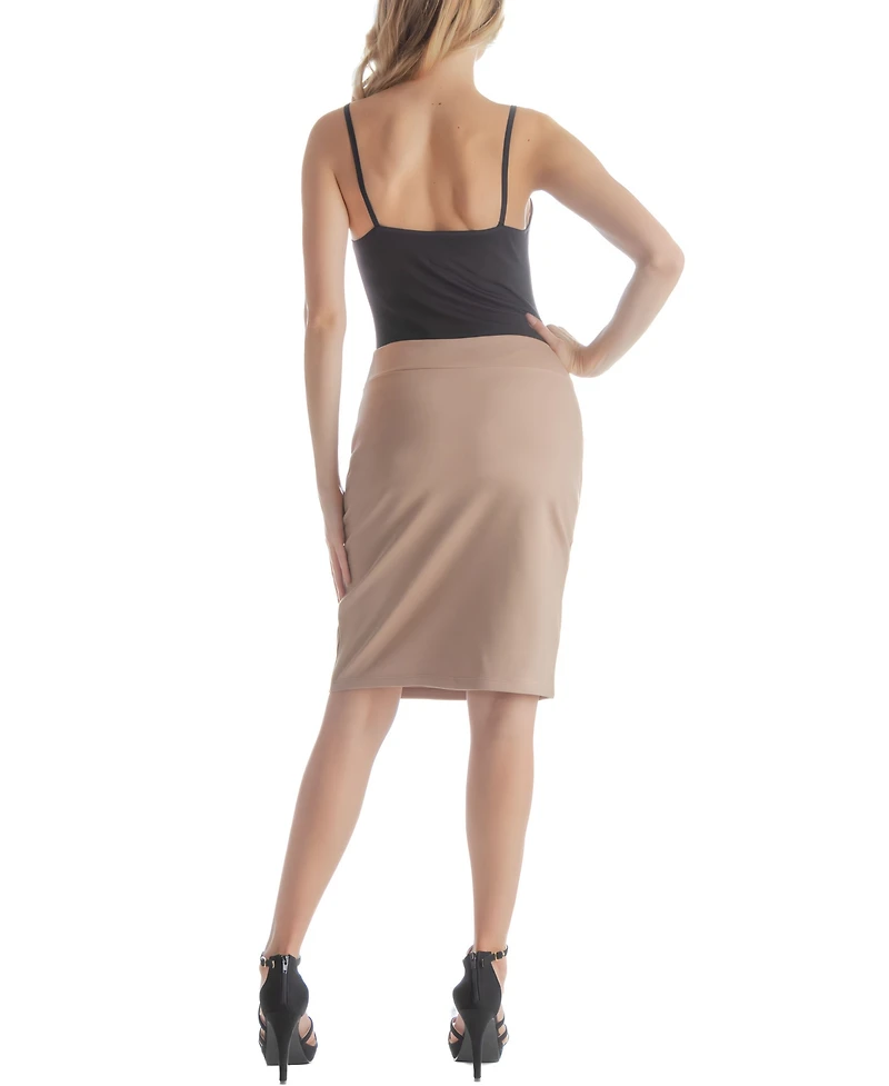 24seven Comfort Apparel Women's Knee Length Elastic Waist Pencil Skirt