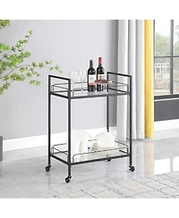 Coaster Home Furnishings Serving Cart with Glass Shelves